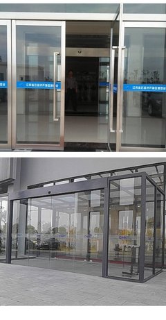 指纹自动门玻璃感应门 商场超市办公室楼弧形门上门测量